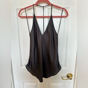 ASTR the Label dark grey silk tank sz M